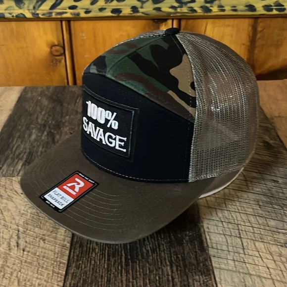 CUSTOM DESIGN 100% SAVAGE TRUCKER HAT - Picture 4 of 5